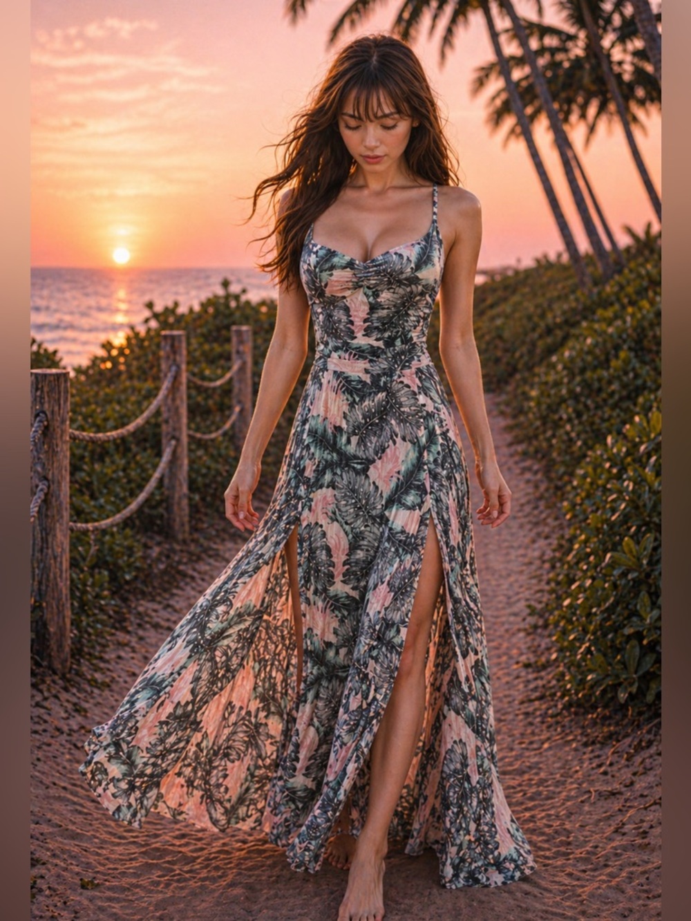 NWT Aeropostale Whispers Through the Palms Flowing gauzy open back maxi dress